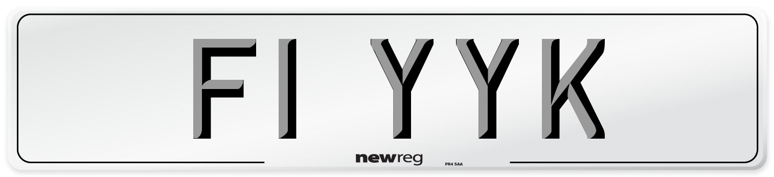 F1 YYK Number Plate from New Reg
